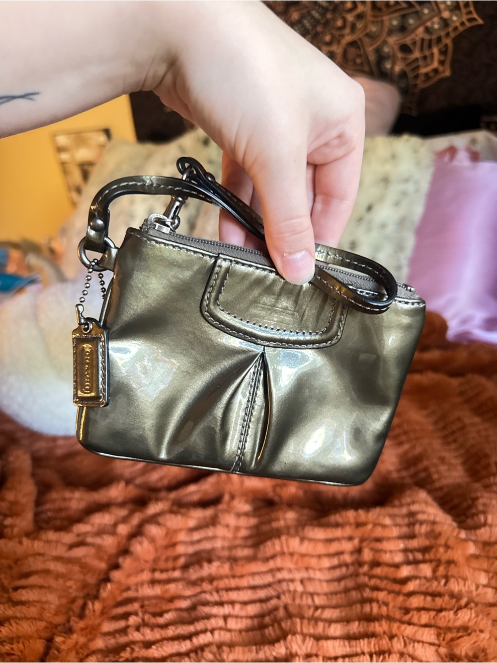 Coach Madison Olive Green Wristlet